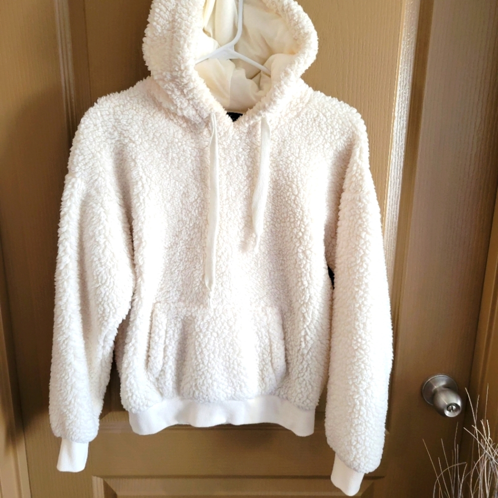 White sherpa sweater